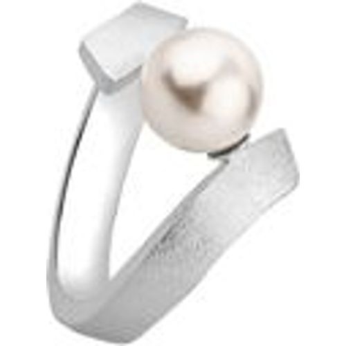 Ring Brushed Synthetische Perle 925 Silber (Farbe: Silber, Größe: 56 mm) - NENALINA - Modalova