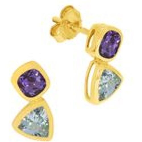 Fascination by Ellen K. Ohrringe Gold 375 Blautopas (beh.) + Amethyst - Diamonds by Ellen K. - Modalova