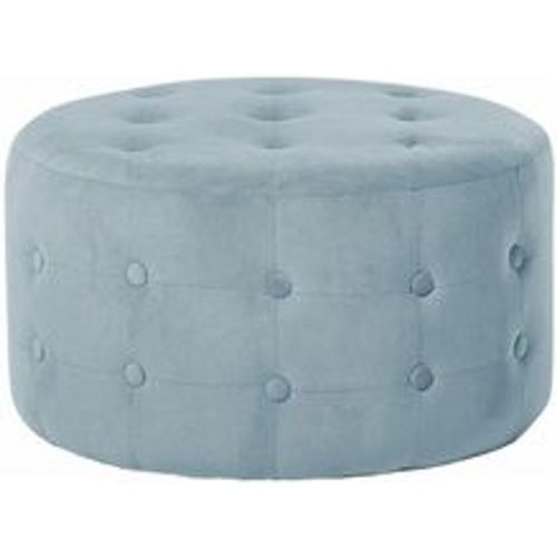 Hocker Grau Samtstoff Knopfversteppung Rund Modern/Elegant - BELIANI - Modalova