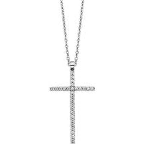 Anhänger mit Kette 925/- Sterling Silber rhodiniert mit Anhänger Kreuz - Julie Julsen - Modalova