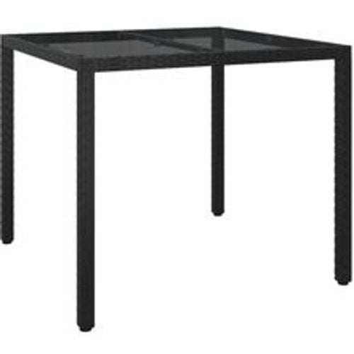 Gartentisch 90x90x75 cm Gehärtetes Glas Poly Rattan Schwarz - VIDAXL - Modalova