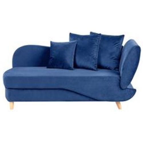 Chaiselongue Rechtsseitig Marineblau Samtstoff mit Bettkasten Dekokissen Modern Récamiere Liegesofa Sitzmöbel Wohnzimmer Jugendzimmer - BELIANI - Modalova