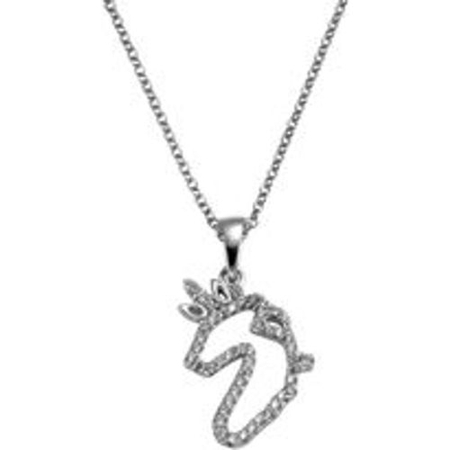 Silber Anhänger mit Kette 925/- Sterling Silber Einhorn Zirkonia - ZEEme - Modalova