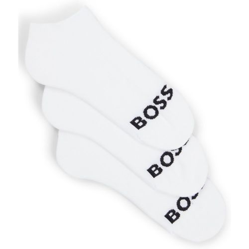 Lot de trois paires de chaussettes longueur cheville à logos contrastants - Boss - Modalova