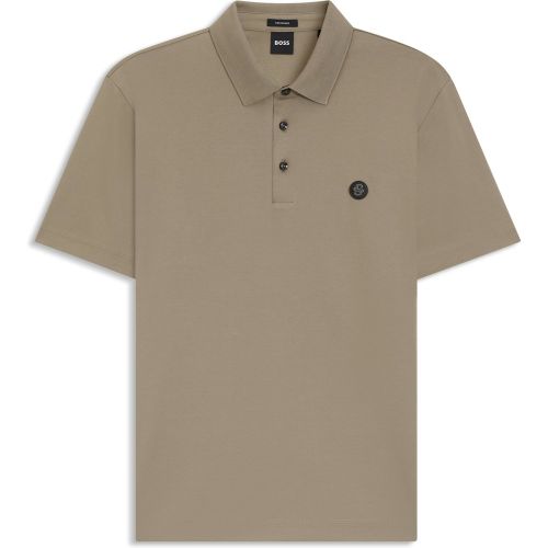 Polo en coton mercerisé à double monogramme - Boss - Modalova