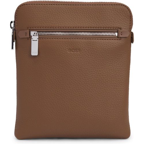 Sac enveloppe en cuir italien grainé à logo emé - Boss - Modalova