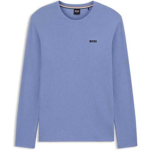 T-shirt de pyjama en coton mélangé à la structure gaufrée - Boss - Modalova