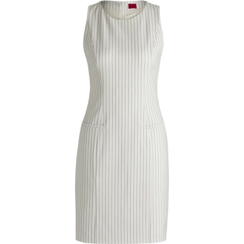 Robe droite en tissu stretch à rayures tennis - HUGO - Modalova