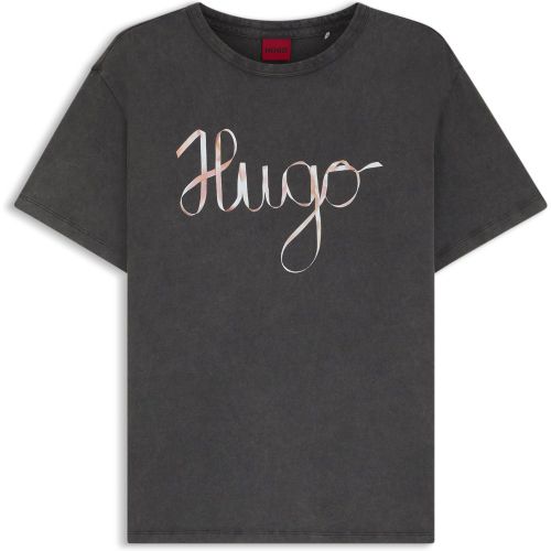 T-shirt en jersey de coton à logo artistique - HUGO - Modalova