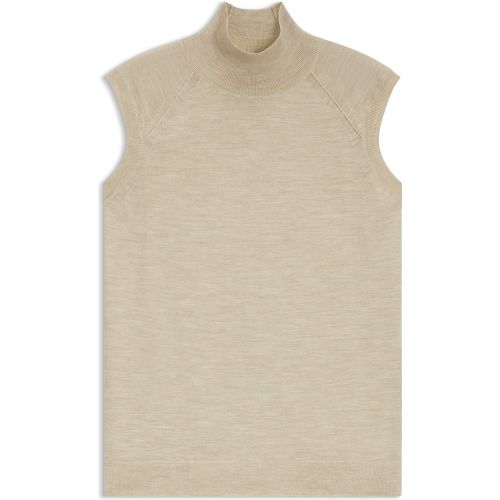 Top sans manches en laine mérinos à col montant - Boss - Modalova