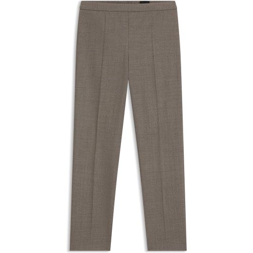 Pantalon Regular en laine mélangée à micro motif - Boss - Modalova