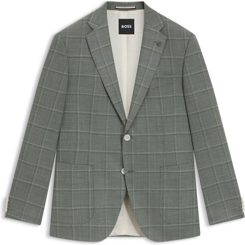 Blazer Regular en laine mélangée à carreaux - Boss - Modalova