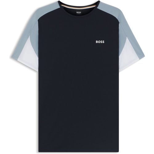 T-shirt de pyjama en coton mélangé à empiècements contrastants - Boss - Modalova