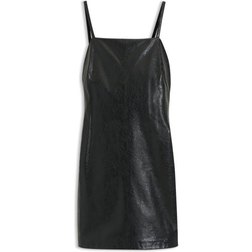 Mini-robe en similicuir à bretelles et motif embossé - HUGO - Modalova