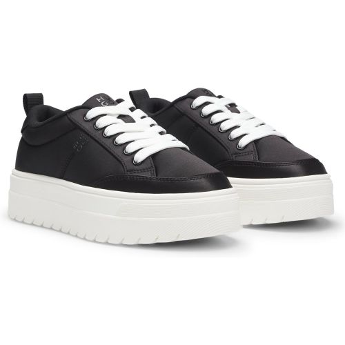 Baskets à plateforme avec tige effet satin - HUGO - Modalova