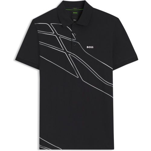 Polo Paddy en coton mélangé avec logo artistique - Boss - Modalova