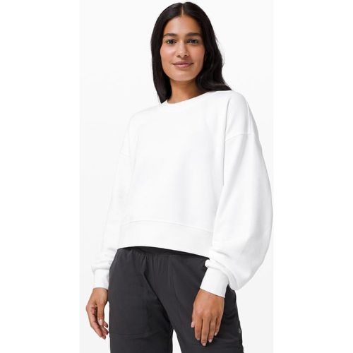 – Perfectly Oversized Crop-Sweater mit Rundhalsausschnitt French-Terry für Frauen – Weiß – Größe 0 - lululemon - Modalova