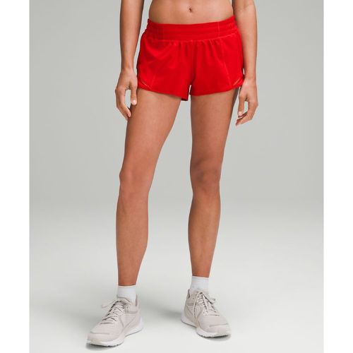 – Hotty Hot Shorts mit Liner und niedrigem Bund für Frauen – 6 cm – Neon/Rot – Größe 12 - lululemon - Modalova