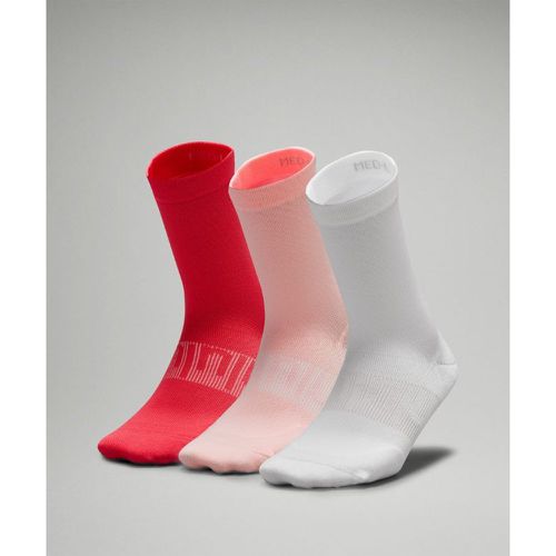 – Power Stride Crew Socken 3er-Pack für Frauen – Rot/Pink/Weiß – Größe L - lululemon - Modalova
