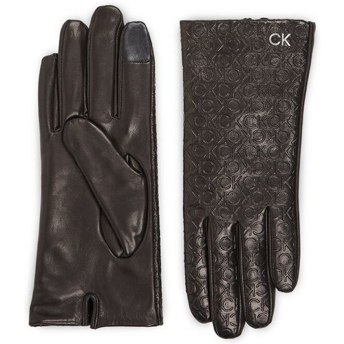 Guanti da donna - Re-Lock Emb/Deb Leather Gloves K60K611165 Ck Black BAX - Calvin Klein - Modalova