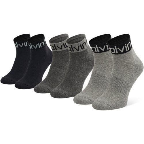 Set di 3 paia di calzini lunghi da uomo - 701218722 Mid Grey Melange 003 - Calvin Klein - Modalova
