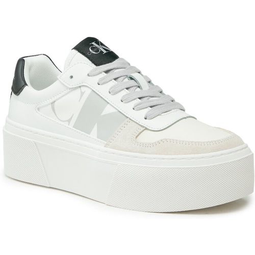 Sneakers - Cupsole Flatform Mix Lth Wn YW0YW01227 White/Merlot - Calvin Klein Jeans - Modalova