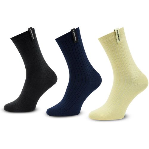 Set di 3 paia di calzini lunghi da donna - 230W6002 Blue/Black/Yellow 383 - Karl Lagerfeld - Modalova