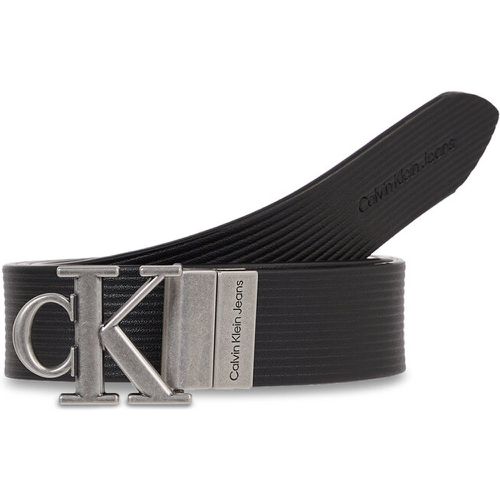 Cintura da donna - Round Mn/Rev Lthr Text Belt K60K611248 Black Solid/Black Texture 0GM - Calvin Klein Jeans - Modalova