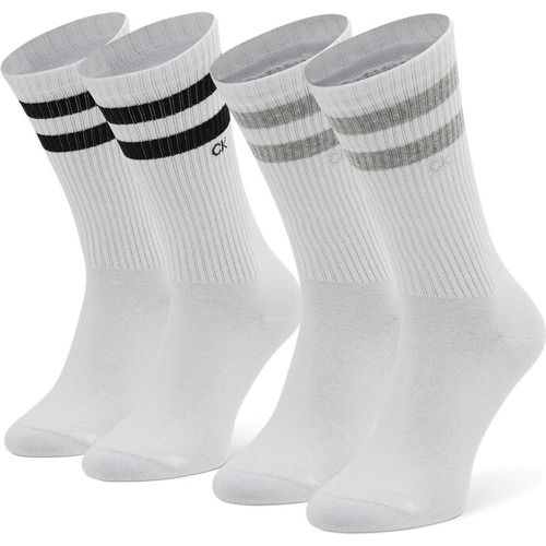Set di 2 paia di calzini lunghi da uomo - 701218711 White 004 - Calvin Klein - Modalova