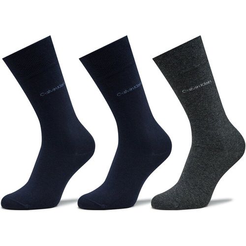Set di 3 paia di calzini lunghi da uomo - 701226014 Dark Grey Combo 004 - Calvin Klein - Modalova