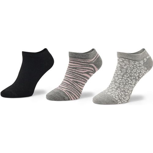 Set di 3 paia di calzini corti da donna - Elva S4_0094T_DKY Grey/Pink Animal - DKNY - Modalova