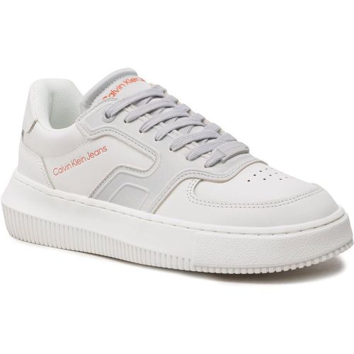 Sneakers - Chunky Cupsole Satin Wn YW0YW00923 White/Oyster Mushroom/Firecracker 0LG - Calvin Klein Jeans - Modalova