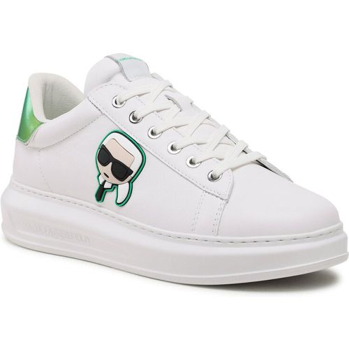 Sneakers - KL52530G White Lthr w/Green - Karl Lagerfeld - Modalova