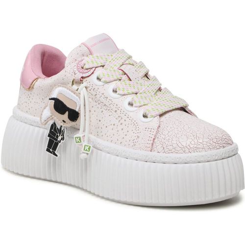Sneakers - KL42376N White Lthr w/Pink - Karl Lagerfeld - Modalova
