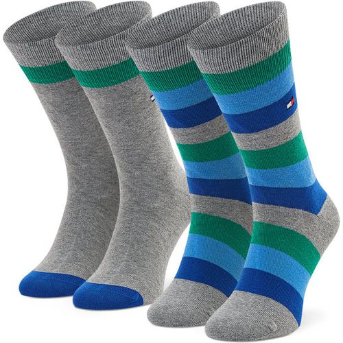 Set di 2 paia di calzini lunghi da bambini - 354009001 Green Blue Combo 049 - Tommy Hilfiger - Modalova