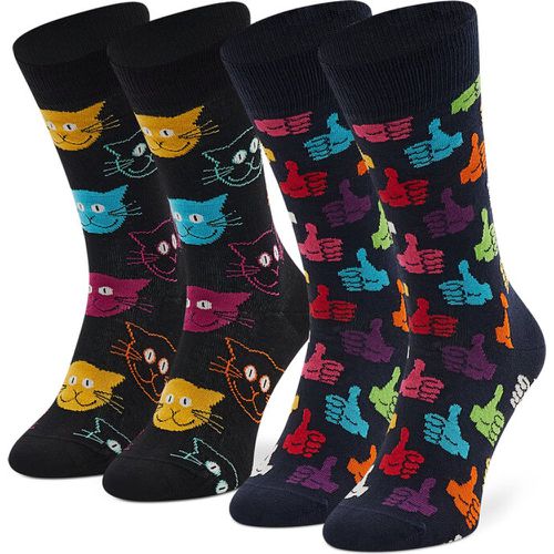 Set di 2 paia di calzini lunghi unisex - MJA02-9050 Nero - Happy Socks - Modalova