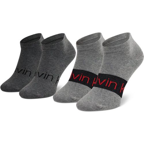 Set di 2 paia di calzini corti da uomo - 701218712 Mid Grey Melange 003 - Calvin Klein - Modalova
