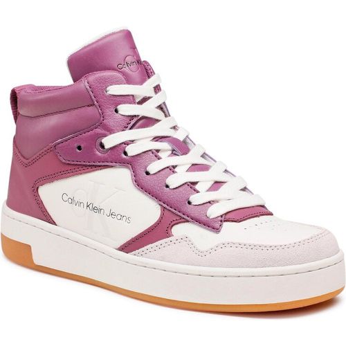 Sneakers - Basket Cupsole Mid Lth Mono YW0YW00877 Amethyst/Ghost Grey/White 0KB - Calvin Klein Jeans - Modalova