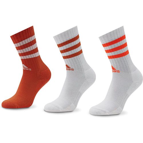 Set di 3 paia di calzini lunghi unisex - 3-Stripes IC1324 White/Preloved Red/Solar Red - Adidas - Modalova