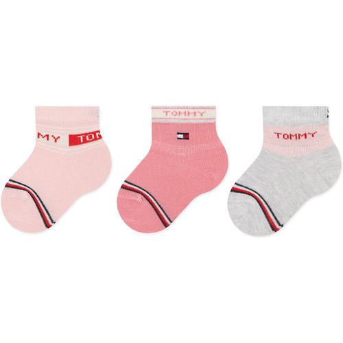Set di 3 paia di calzini lunghi da bambini - 701220278 Pink Combo 002 - Tommy Hilfiger - Modalova