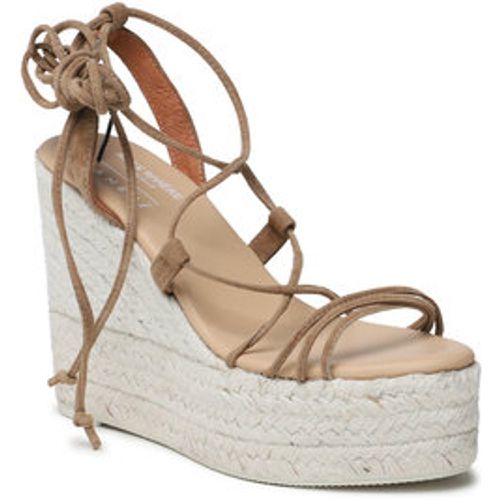 Soft Suede Lace-Up Wedge Espadrilles L 8.7 WA - Manebi - Modalova