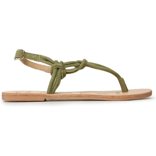 Sandali Suede Leather Sandals V 2.0 Y0 Kaki Green Knot Thongs - Manebi - Modalova