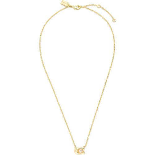 Collana Pearl Signature C Pendant Necklace 37341916GLD651 - Coach - Modalova