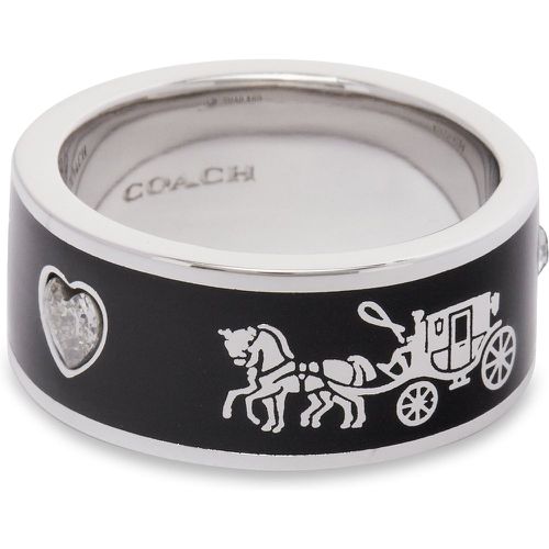 Anello Enamel Horse & Carriage Band Ring 37479034RHO003 - Coach - Modalova