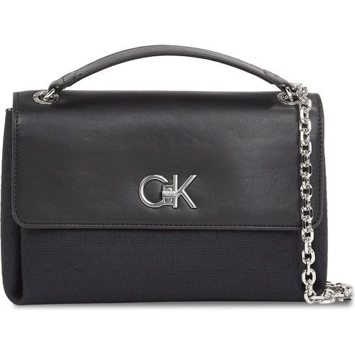Borsetta Re-Lock Conv Shoulder Bag_Jcq K60K611755 Black Jacquard Mono 0GK - Calvin Klein - Modalova