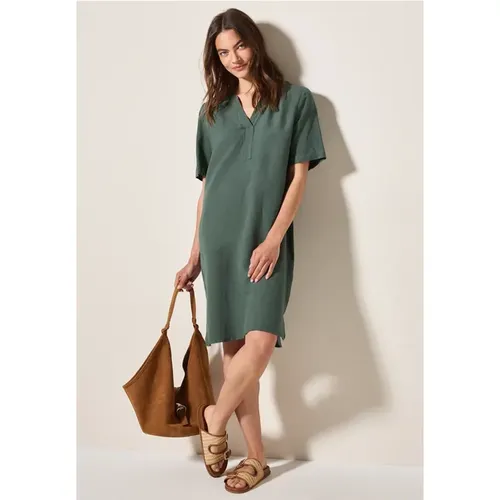 Split Neck Leinenmix Kleid - cecil - Modalova