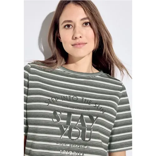 T-Shirt mit Streifenmix - cecil - Modalova