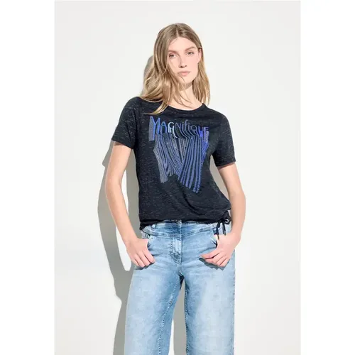 Burn Out T-Shirt mit Print - cecil - Modalova