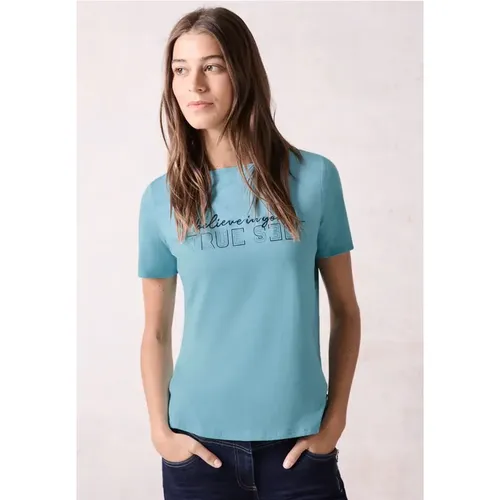 T-Shirt mit Wording - cecil - Modalova