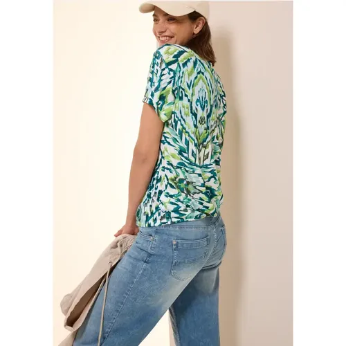 Bedrucktes Leinen-Look Shirt - cecil - Modalova